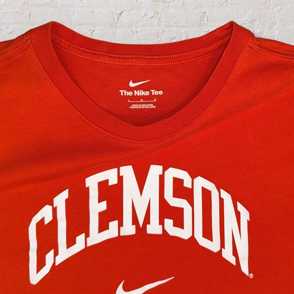Nike Clemson Tigers Long Sleeve T-Shirt Men’s Size Large Orange Cotton - Picture 6 of 10